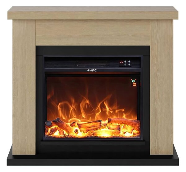 Camino Da Terra Con Bruciatore Da 1500w Effetto Fiamma Led Rovere Con Bruciatore Da 1500w Dimensioni 99x25x h 88,3 cm - peso 18,7 kg Effetto Fiamma Led Rovere