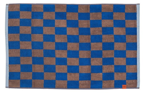 Tappetino da bagno in cotone biologica blu-marrone 50x80 cm Retro - Mette Ditmer Denmark
