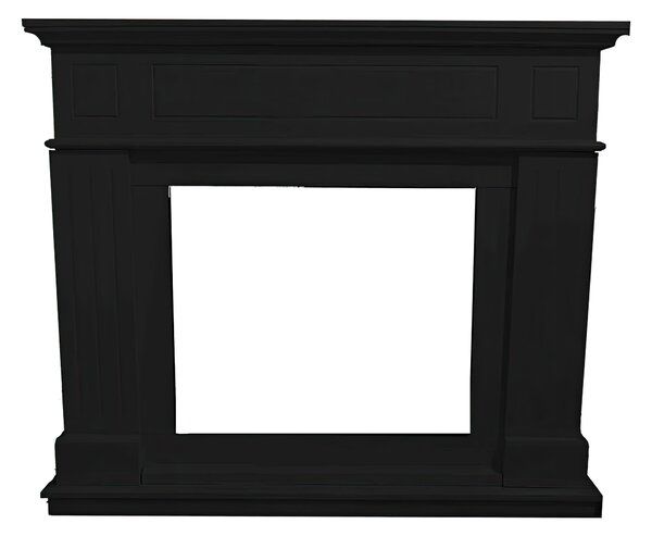Cornice Camino Pienza Nero Profondo in materiale MdF Dimensioni 110x24.9x h94.9 cm -peso kg 22,8 Alloggiamento per camino elettrico modello Vulcano Nero Profondo