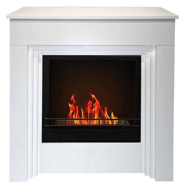 Camino a bioetanolo da terra BELLINI in legno Bianco Made in Italy L96 x P35 x H96