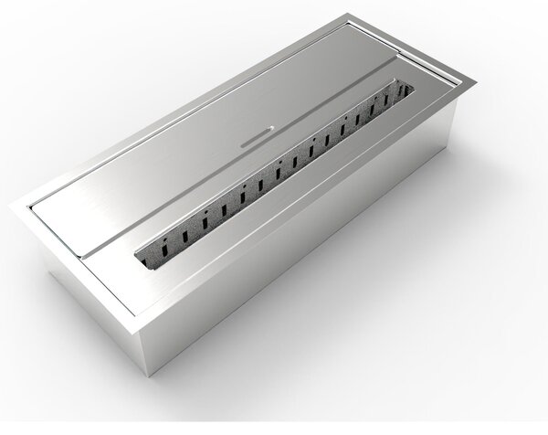 Bruciatore per camino a bioetanolo biocamino in acciaio inox 3,5 lt Dimensioni 45,7x18,7x h9,5 cm