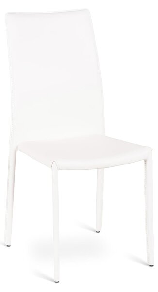 Sedia Kitty Kitchen & Living E5 42x41xH95 cm, colore bianco, materiale similcuoio e metallo