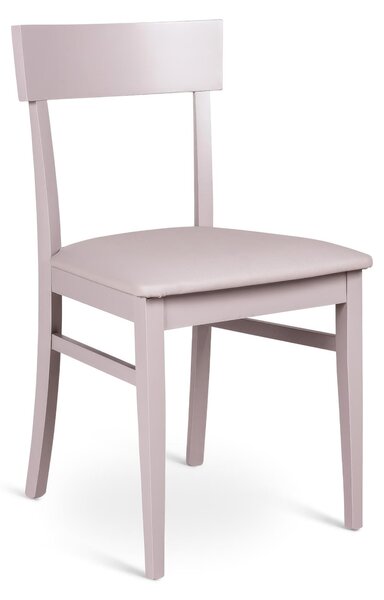 Sedia Monaco Kitchen & Living E5 44x45xH82 cm, Seduta grigio chiaro, Schienale grigio chiaro, Gambe grigio, Seduta in Similpelle, Schienale e Gambe in Legno