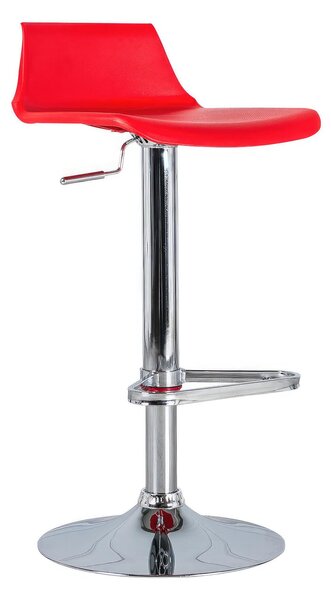 Sgabello Fred Kitchen e Living 39x41xH72 94 cm, ruota a 360 Gradi Seduta e Schienale Rosso, Gambe Grigio, Seduta e Schienale in Polipropilene, Struttura in Metallo