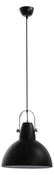 Lampada a Sospensione Kande Design Twist 38x38xH165 cm, Paralume Nero Opaco, Cavo Grigio, Rosone Nero Opaco, Materiali Metallo e Acciaio