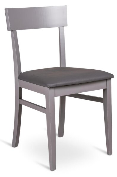 Sedia Monaco Kitchen & Living E5 44x45xH82 cm, Colore Grigio Scuro, Materiale Similpelle e Legno