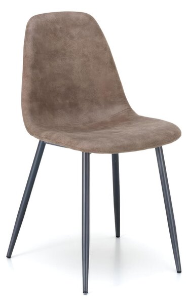 Sedia in Similpelle Brigitte Kitchen & Living 44x50xH84 cm, Colore Tortora e Tortora Vintage, Materiale Metallo