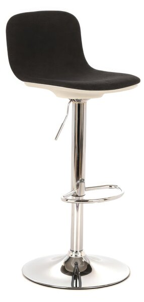 Sgabello in Tessuto Jimmy Design twist 38,5x36xH88 102 cm, Seduta e Schienale Grigio Scuro Bianco, Gambe Grigio Cromo, Materiale Tessuto e Metallo