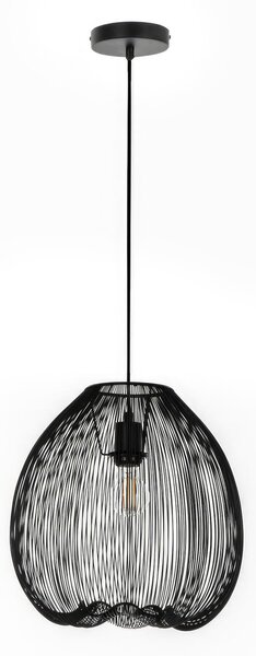 Lampada a Sospensione Jaula Design Twist, 35x35xH150 cm, Colore Nero Lucido, Materiale Metallo