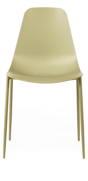 Sedia Frida Kitchen & Living 49x48.5xH88 cm, Giallo, Seduta e Schienale in Polipropilene, Gambe in Metallo