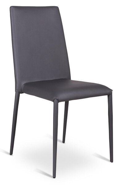 Sedia Seduta e schienale rivestiti in similpelle imbottita Madello CLEO dimensioni 40x42x h 96 cm - peso 5,5 kg sedia IMPILABILE colore Grigio scuro