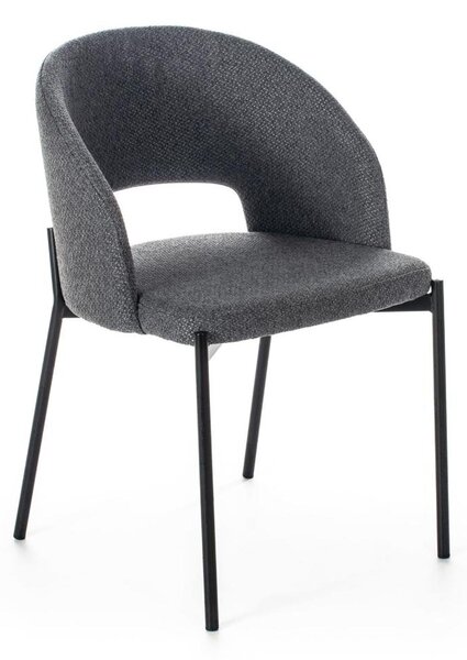Sedia di tessuto imbottito, la quale presenta uno schienale circolare MOD GRETA dimensioni 52x55,5x h 78,8 cm - peso 3,5 kg schienale e seduta colore Grigio