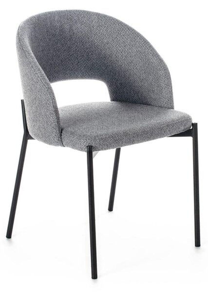 Sedia di tessuto imbottito, la quale presenta uno schienale circolare MOD GRETA dimensioni 52x55,5x h 78,8 cm - peso 3,5 kg schienale e seduta colore Grigio Chiaro