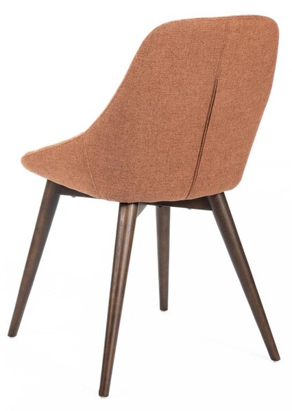 Sedia forma arrotondata con schienale e della seduta imbottita NON Sfoderabile MOD. ASTRID dimensioni 58x49x h 85 cm - peso 7,5 kg sedia in tessuto imbottito colore Ruggine