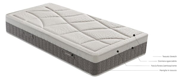 Materasso Singolo AMBRA con 800 Molle indipendenti composto da una lastra in Memory Foam High Density di Dispositivo Medico dimensioni 80x190x h 28 cm