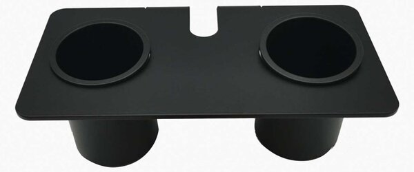 Mensola in alluminio completa di bicchieri disponibile in diversi colori da applicare alla barra SISTEMA PROP Dimensione 20,5x10,5 cm. con bicchieri colore nero opaco