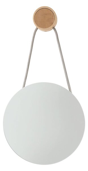 Specchio Ingranditore da Trucco fissaggio a Muro con cilindro in legno Rovere Diametro 20 cm Linea RING Faggio Naturale