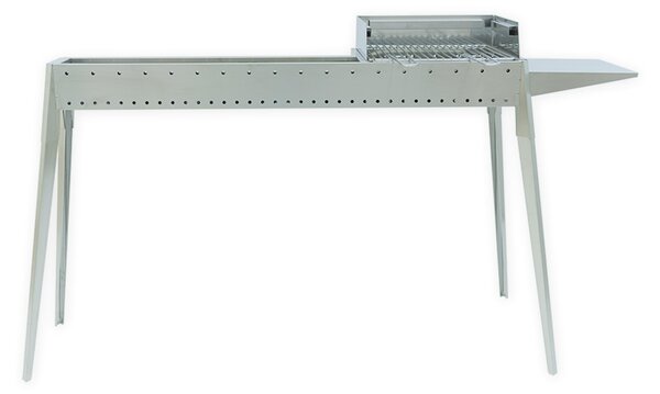 Barbecue a Carbone Carbonella in Acciaio MIAMI GRILL 800-400 Dimensione 120x30xh 83 cm In acciaio INOX AISI 430 Peso13 kg inox lucido