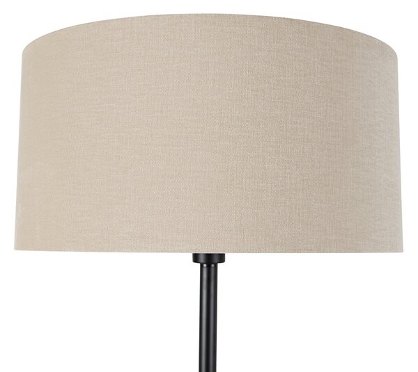 Lampada da terra nera con paralume marrone chiaro 50 cm - Simplo