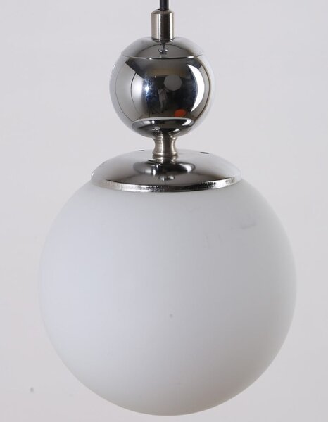 Lampadario argentato con paralume in vetro ø 15 cm Marble – Squid Lighting