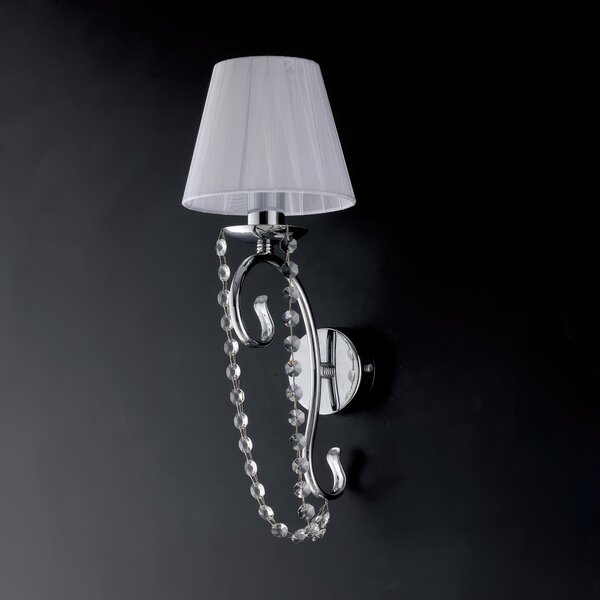 Applique Magda in Ferro Cromato Lucido, 1 Luce, 13x15xH41 cm, 1xE14 - 42 Watt Max