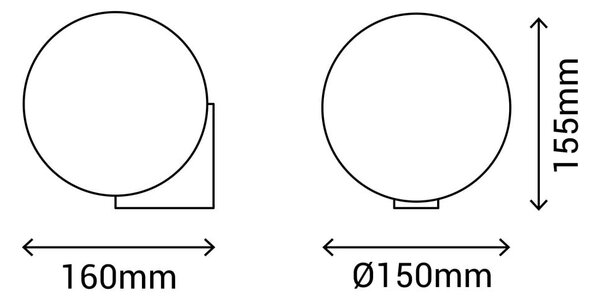 Lampada da parete nera , ø 15 cm Obi - SULION