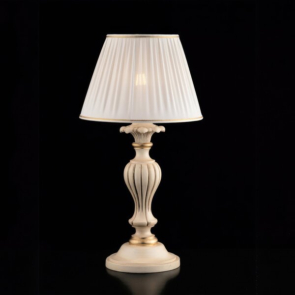 Lume in Legno Avorio e Oro Leonardo 62x�35 cm, Colore Avorio Foglia Oro, 1xE27 - 55 Watt Max