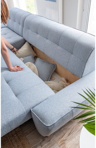 Divano letto azzurro ad angolo variabile Dazzling Daisy - Miuform