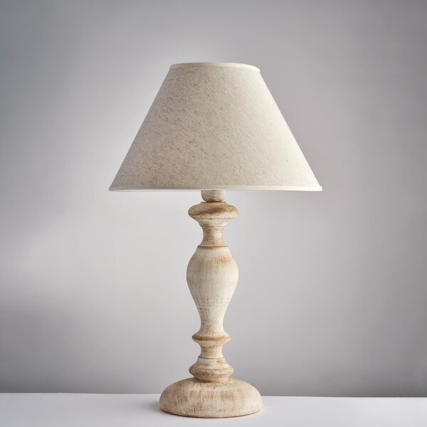 Lume Cascina in Legno Bianco e Tortora, 1 Luce, �35xH57 cm, Colore Bianco Tortora