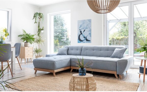 Divano letto azzurro ad angolo variabile Dazzling Daisy - Miuform