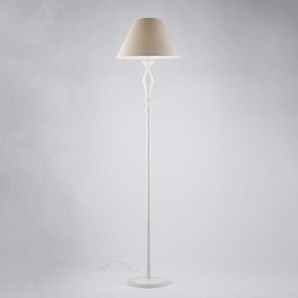 Piantana Cascina in Legno e Ferro Bianco H.183 - �45 cm, Bianco Shabby, 1xE27 - 55 Watt Max