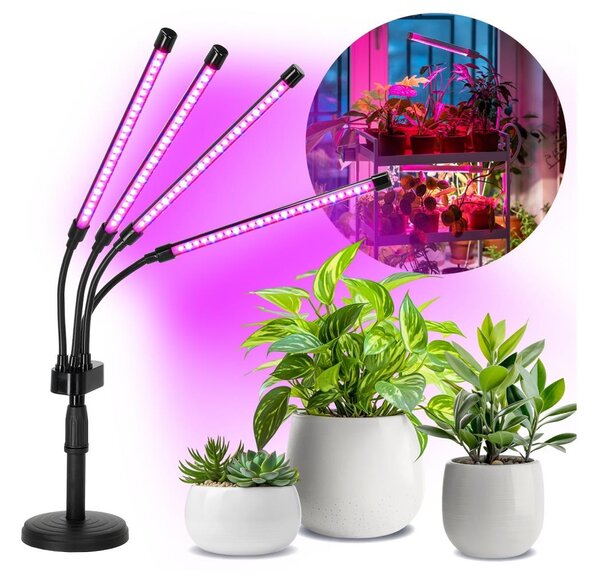Lampada da tavolo LED dimmerabile per la coltivazione delle piante VITARO 4xLED/10W/230V nera