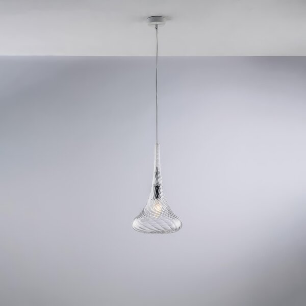 Sospensione Nemesi in Ferro e Vetro Pyrex Trasparente, �20xH42 - MAX 142 cm, 1xE27 - 55 Watt Max