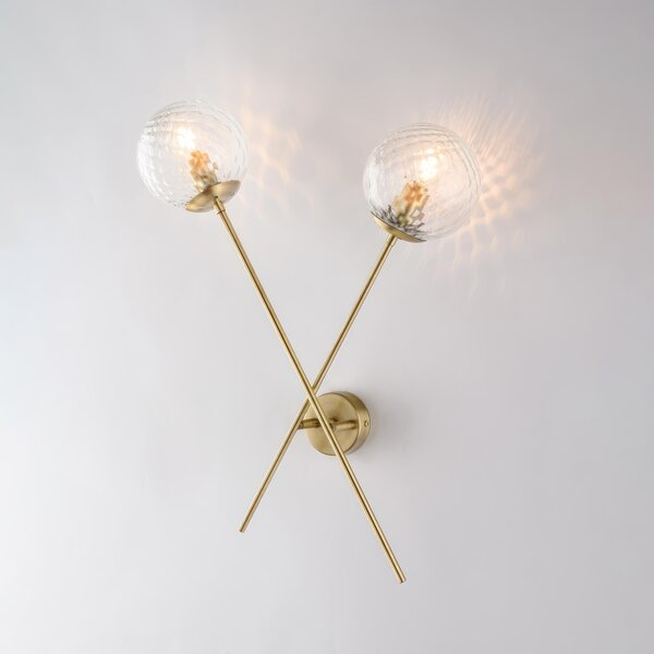Applique Demetra in Ferro Bronzato Spazzolato, 62x33x18 cm, Colore Bronzato, 2xE14 - 42 Watt Max