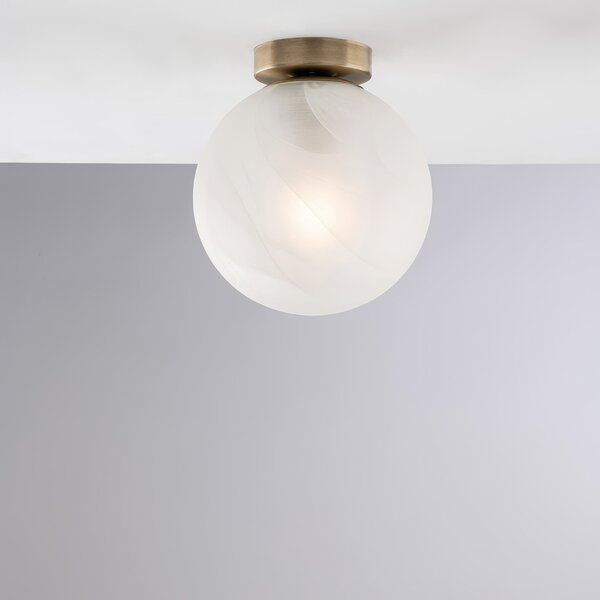 Plafoniera Olaf �20xH23 cm, colore Bronzato, ferro cromo nero, illuminazione 1xE27 - 55 Watt Max