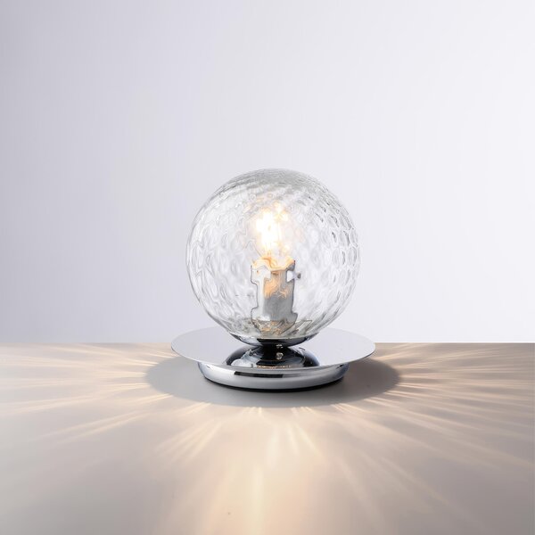 Lumetto in Ferro Cromo Lucido 1 Luce, H17 - �16 cm, Colore Cromo Lucido, Linea Armonia