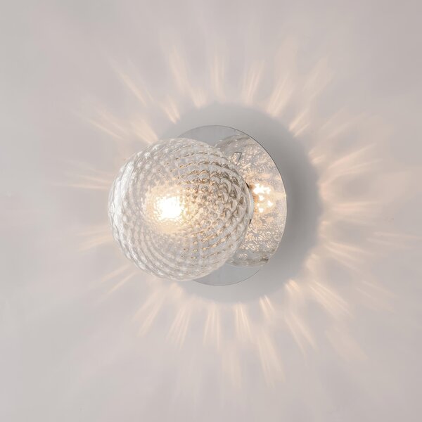 Applique Armonia in Ferro Cromo Lucido, 17x17xh17 cm, 1xE14 - 42 Watt Max, Cromo Lucido