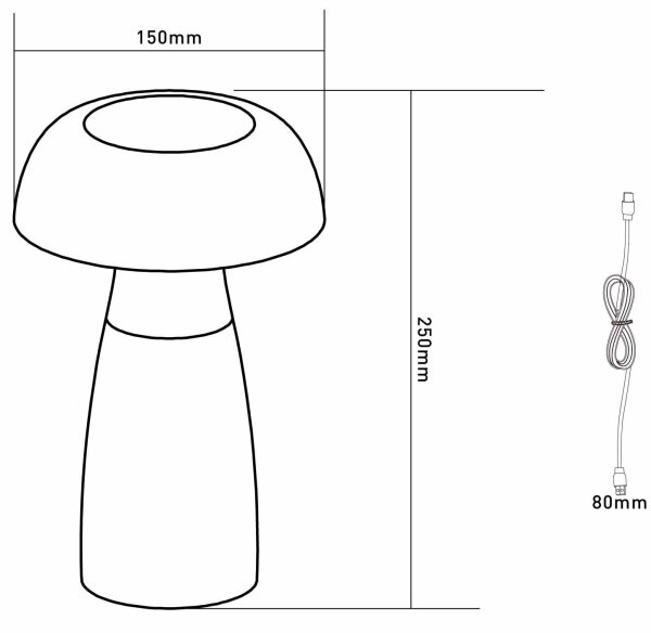 Globo 28072 - Lampada da tavolo ricaricabile dimmerabile GIXI LED/1,5W/5V 800mAh
