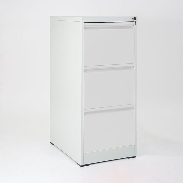 Cassettiera porta documenti con 3 cassetti e serratura Dimensioni 460x620x h 1023 mm Struttura in metallo verniciato - Piedini antiscivolo - finitura Grigio