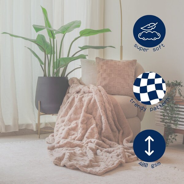 Coperta marrone in micropile 150x200 cm Rava – Tiseco Home Studio