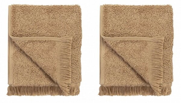 Set di 2 asciugamani in cotone marrone chiaro 30x50 cm Frino - Blomus