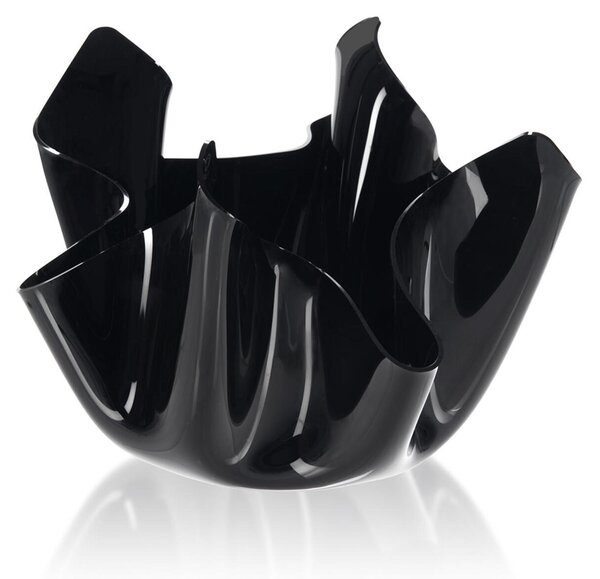 Vaso, Centrotavola, Forma Iconica in Plexiglass BIG Linea Drappeggi D'AUTORE , 45x45x h 29 cm - 0,5 kg Colore Nero