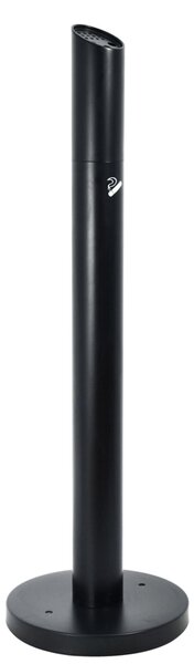 Posacenere autoportante a colonna - dimensioni 32xh98 cm base circolare pesante in cemento con copertura in metallo verniciato nero