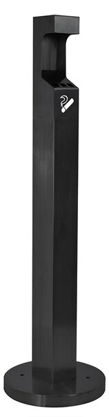Posacenere autoportante a colonna dimensioni ? 32x114,3 cm base circolare pesante in cemento con copertura in metallo verniciato nero