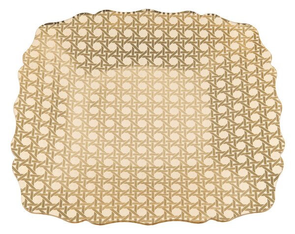 Sottopiatto Quadrato TASTY BIG Plexiglass Gold Paglia di Vienna Linea DRAPPEGGI, 37x37x h 2 cm - 0,3 kg Colore Oro
