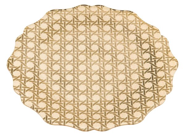 Sottopiatto rotondo TASTY SMALL Plexiglass Gold Paglia di Vienna Linea DRAPPEGGI, 21x22x h 2 cm - 0,2 kg Colore Oro