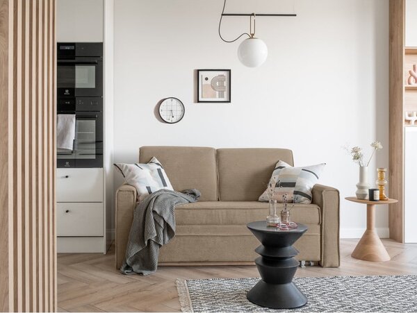 Divano letto beige 168 cm Lucky Lucy - Miuform