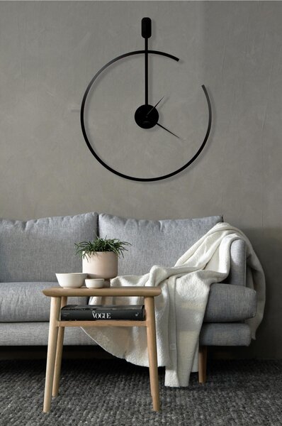 Orologio da parete in Metallo dal design contemporaneo LINE con quadrante nero Dimensioni 74xh 92 cm lancette NERE colore Nero pastello
