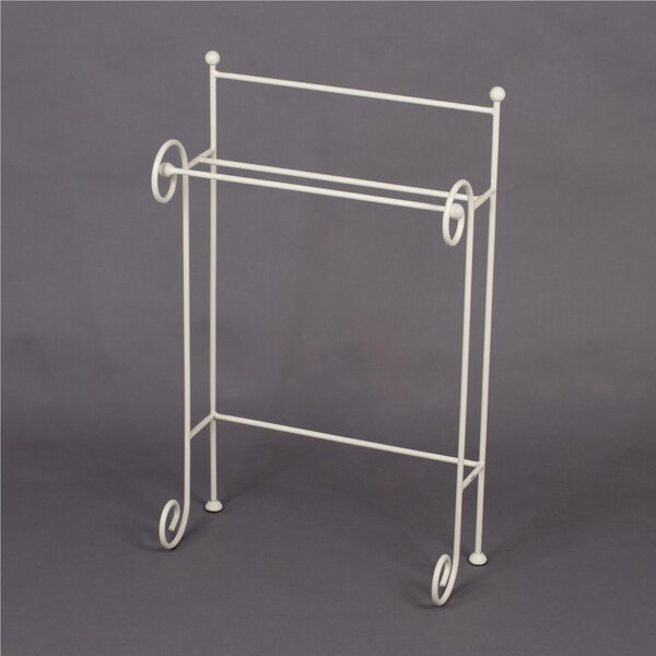 Porta asciugamani in Ferro battuto con ricci dimensioni 52,5x24xh 85 cm -peso 4,3 kg Linea bagno Avorio Pastello panna