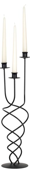 Candeliere, da tavolo iin Ferro attorcigliato 3 Fiamme in ferro battuto Dimensioni 19x19x h 56 cm Stile Classico moderno Nero Pastello